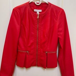 Red Faux Leather Jacket